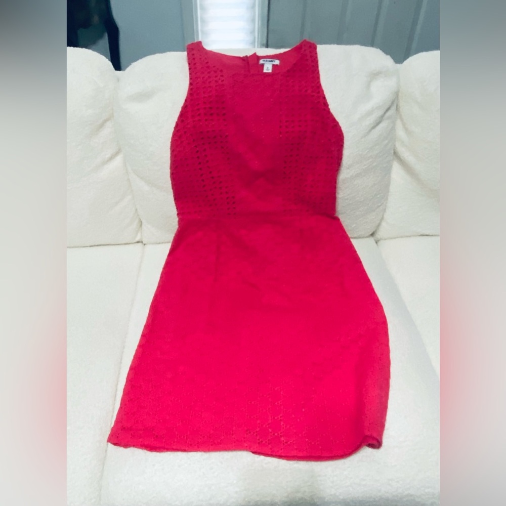 Old Navy Women’s Sleeveless Eyelet Dress Hot Pink Size 6